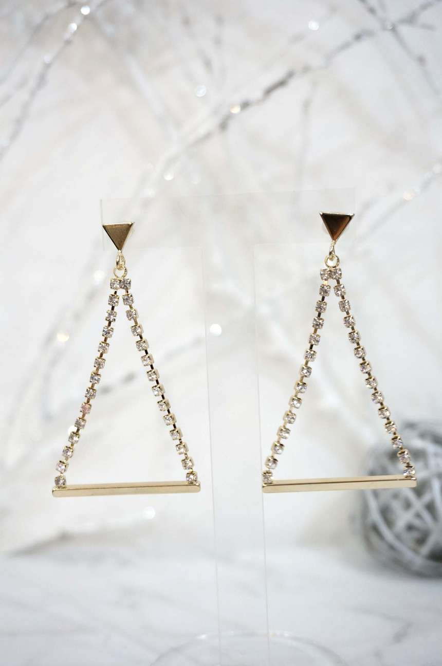 Mop Triangle Stone Drop Earrings Modern Gorgeous E