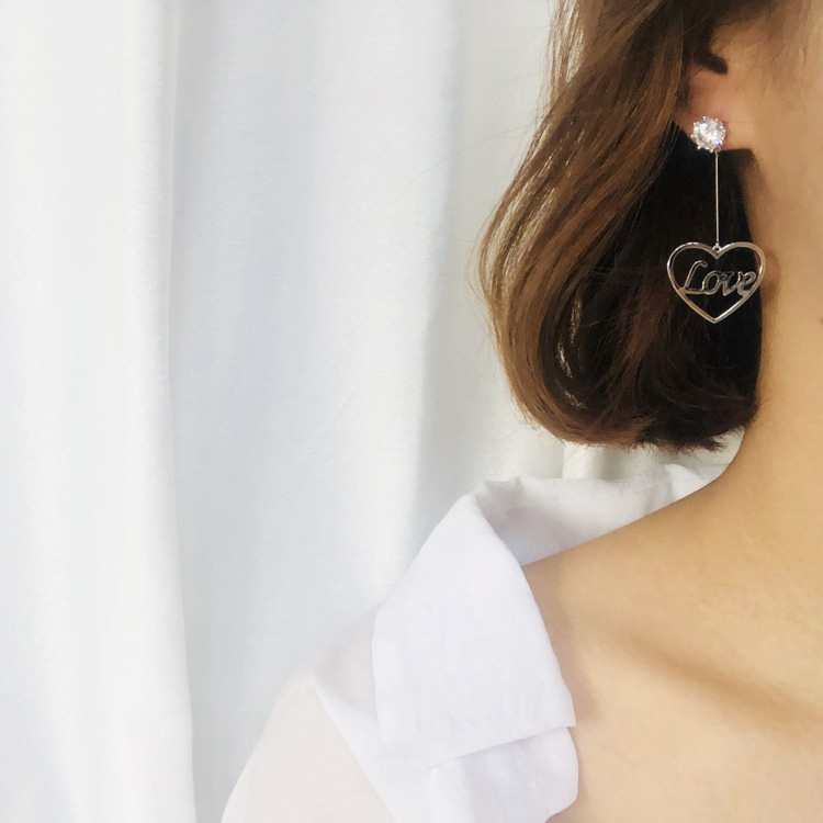 Love Silver Earrings Unique Antique Entike Silver 