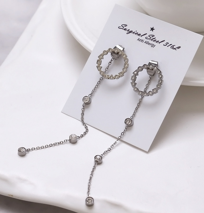 Unique Unique Mono Ring Surge Steel Earrings Titan