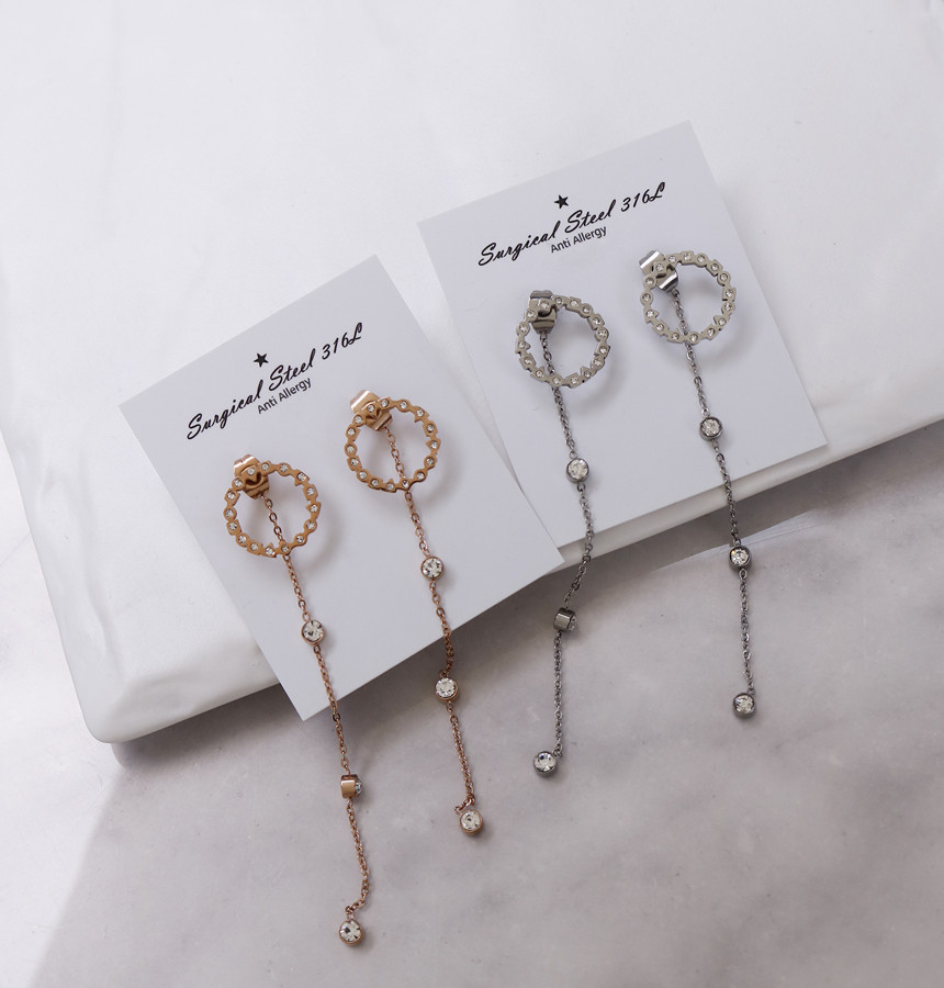 Unique Unique Mono Ring Surge Steel Earrings Titan