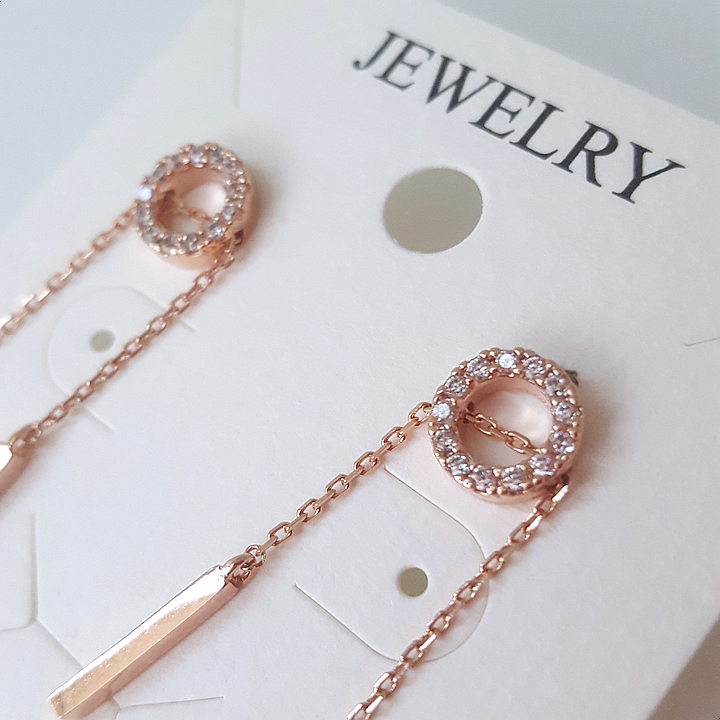 Silver Length Adjustable Double Drop Earring Earri