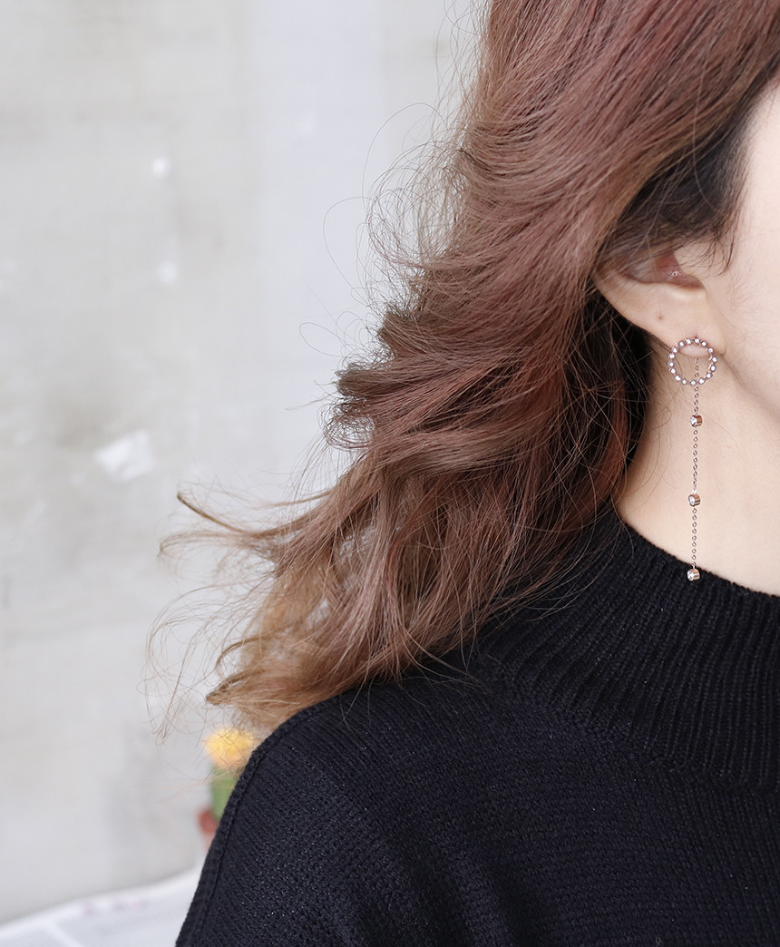Unique Unique Mono Ring Surge Steel Earrings Titan