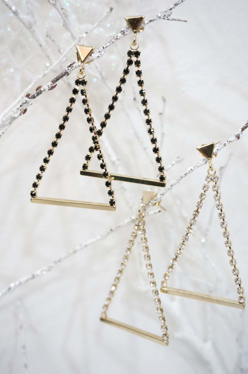 Mop Triangle Stone Drop Earrings Modern Gorgeous E