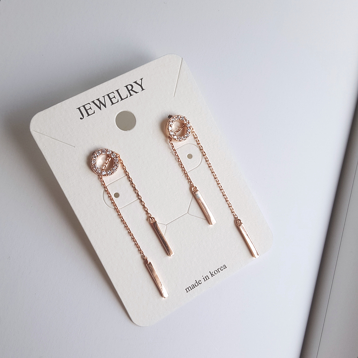 Silver Length Adjustable Double Drop Earring Earri