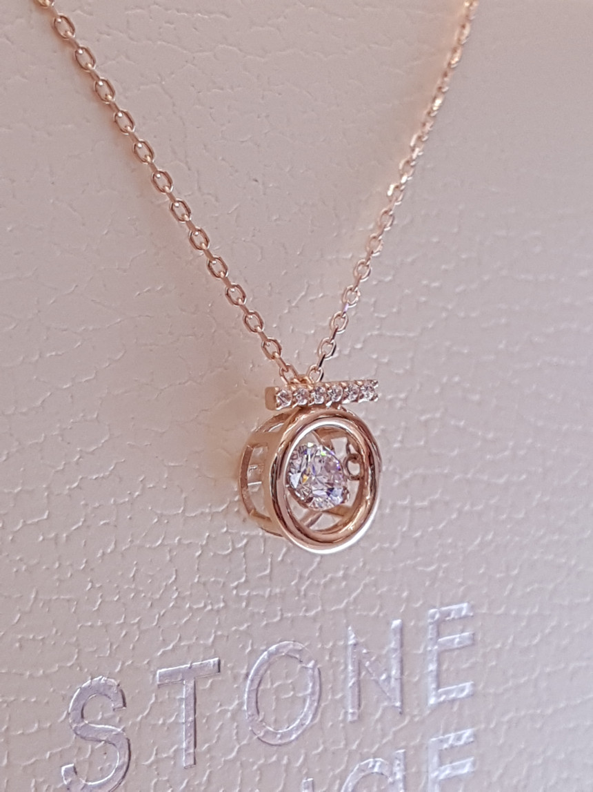 14K Dancing Stone Stellar Necklace D0004