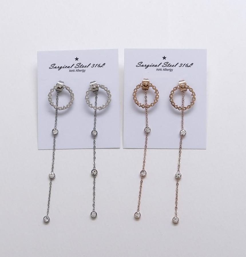 Unique Unique Mono Ring Surge Steel Earrings Titan