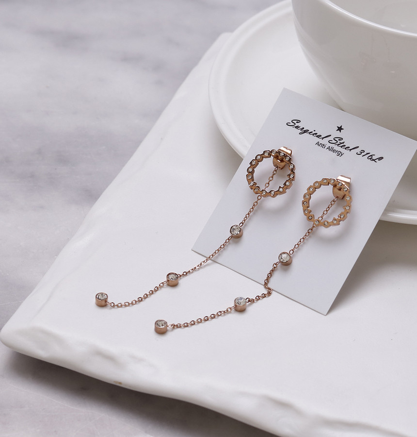 Unique Unique Mono Ring Surge Steel Earrings Titan