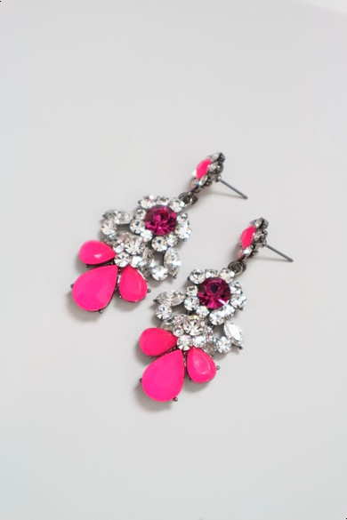 titaniumpost hot pink vintage bald earrings P0683 