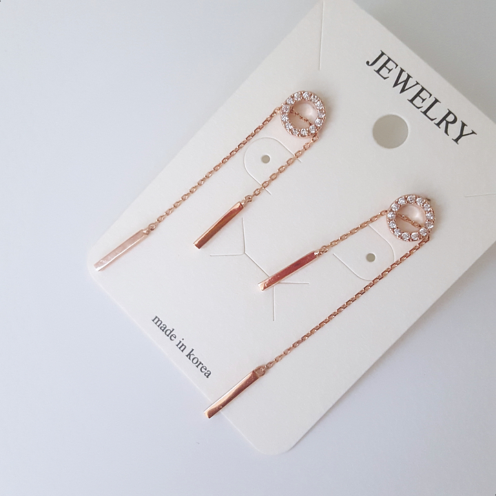 Silver Length Adjustable Double Drop Earring Earri