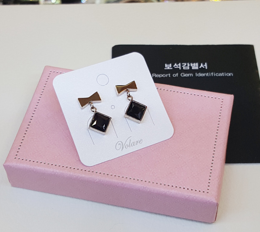 Bolala Ribbon Black Q Rattle Earrings AAA038 Can b