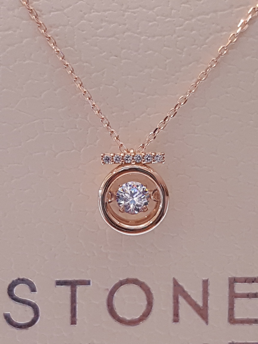 14K Dancing Stone Stellar Necklace D0004