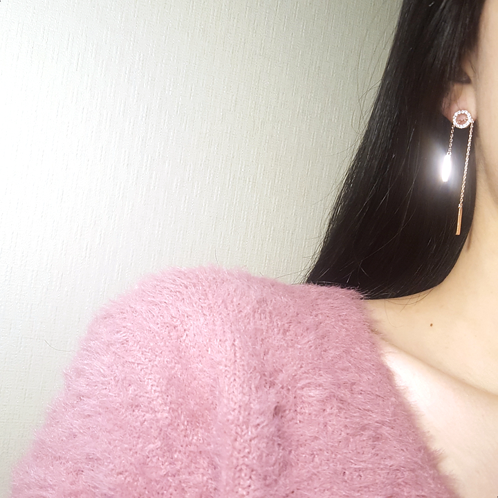 Silver Length Adjustable Double Drop Earring Earri