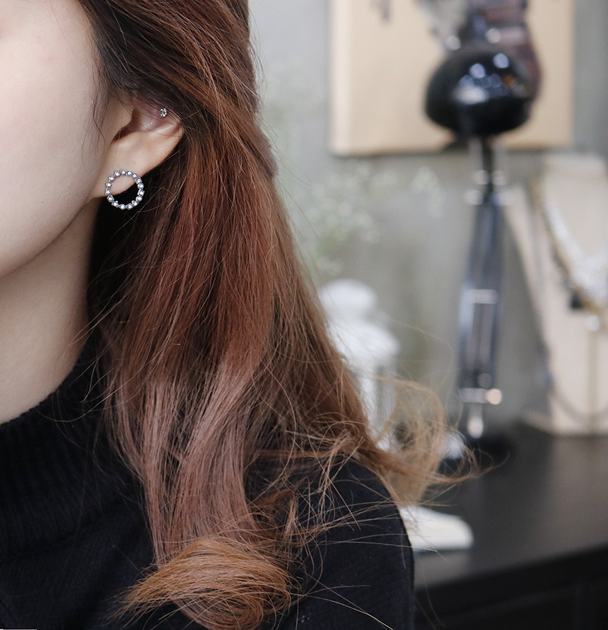 Unique Unique Mono Ring Surge Steel Earrings Titan