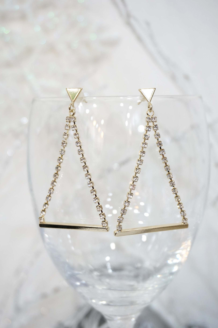 Mop Triangle Stone Drop Earrings Modern Gorgeous E