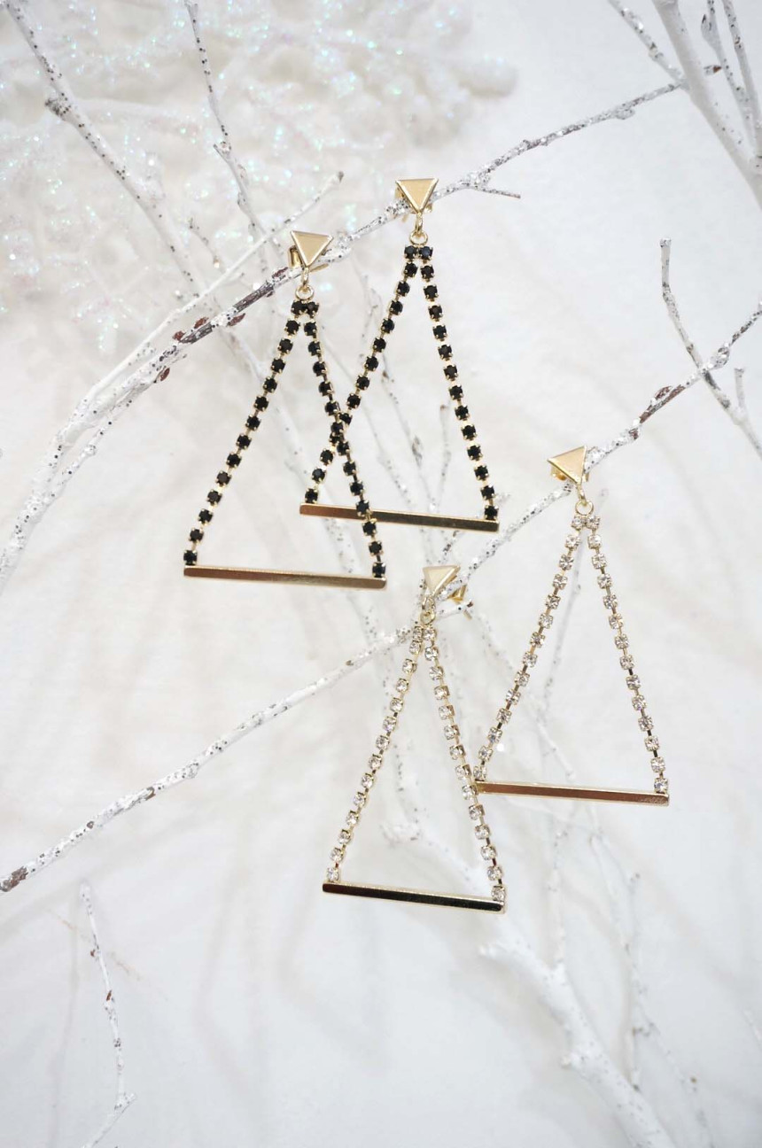 Mop Triangle Stone Drop Earrings Modern Gorgeous E