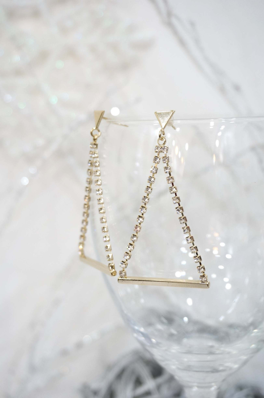 Mop Triangle Stone Drop Earrings Modern Gorgeous E