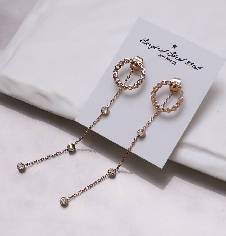 Unique Unique Mono Ring Surge Steel Earrings Titan