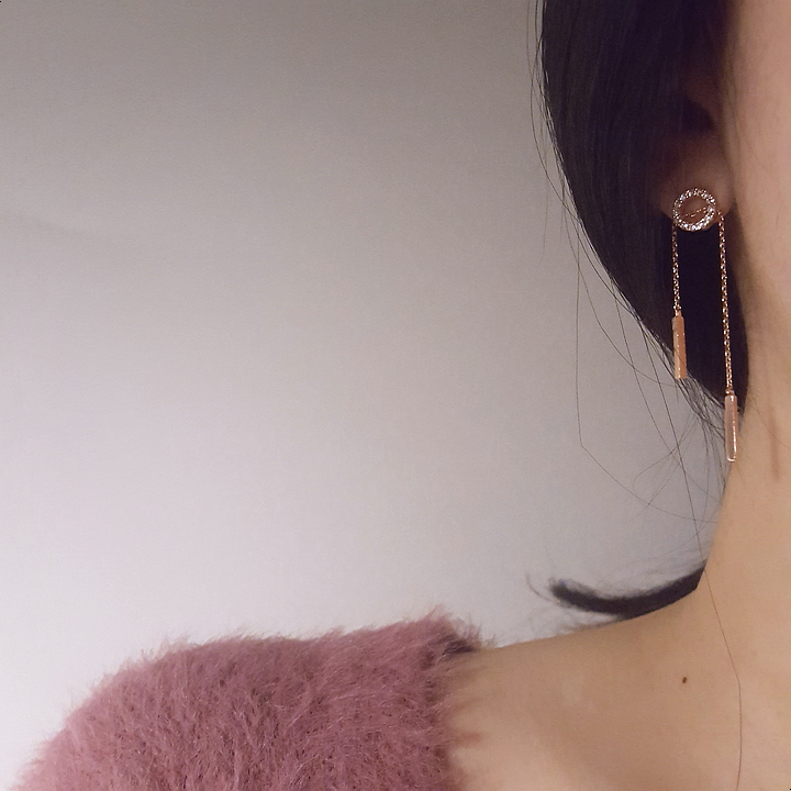 Silver Length Adjustable Double Drop Earring Earri