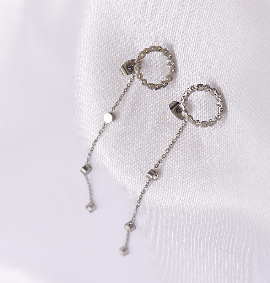 Unique Unique Mono Ring Surge Steel Earrings Titan