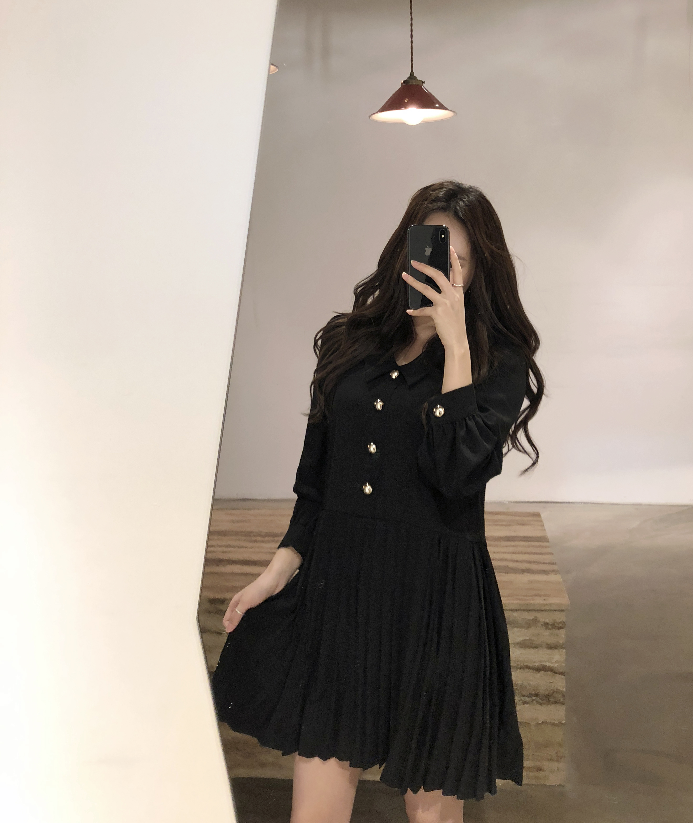 Button Pleated One-Piece Guest Fashion Shch Mood D