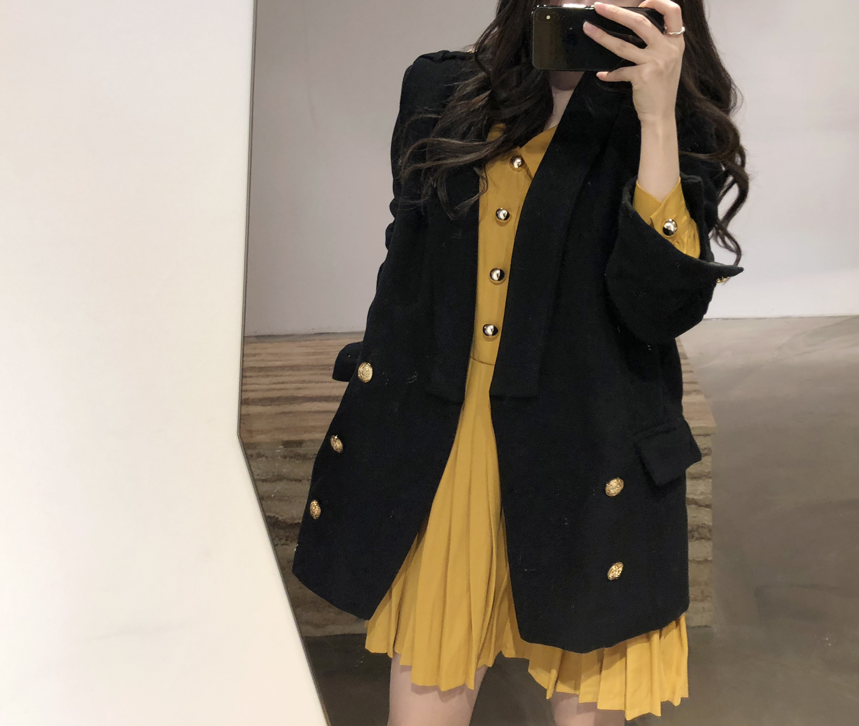 Button Pleated One-Piece Guest Fashion Shch Mood D