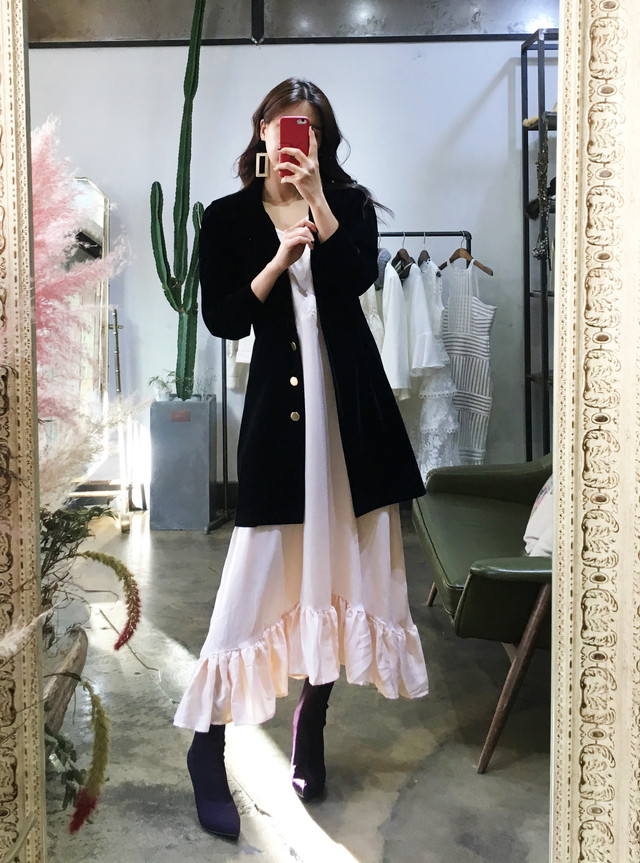 Mom slim dress 2color mini jacket Stylish luxuriou