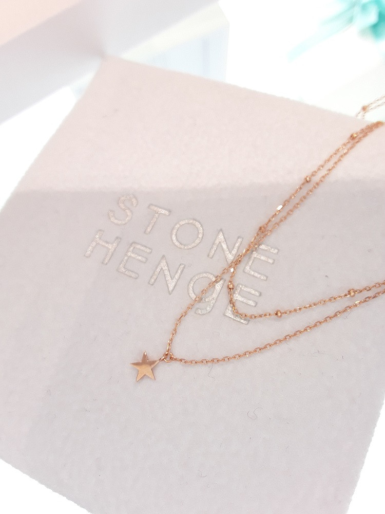 Stonehenge Rose Gold Necklace T0555 Lovely Cuddly 