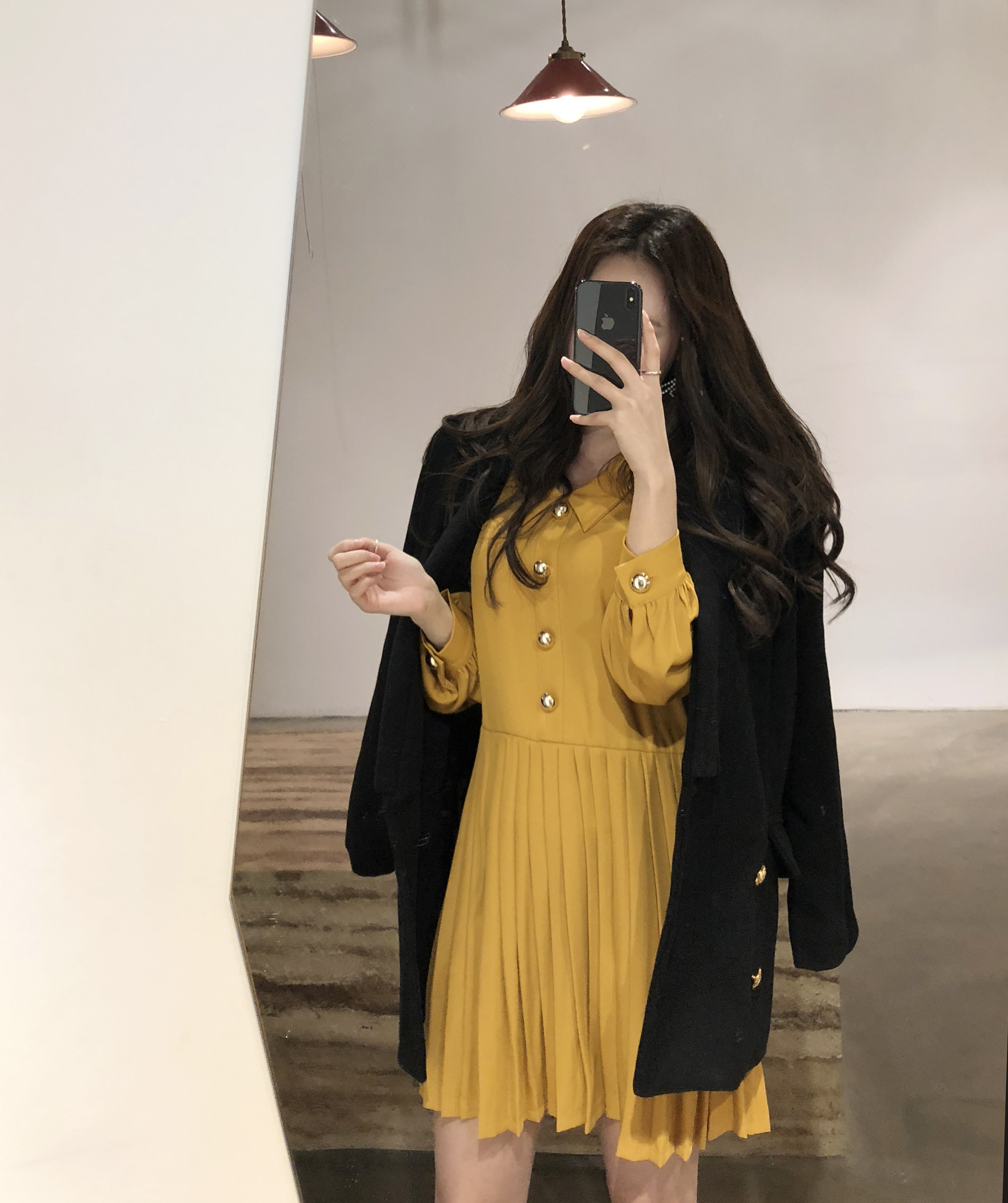 Button Pleated One-Piece Guest Fashion Shch Mood D