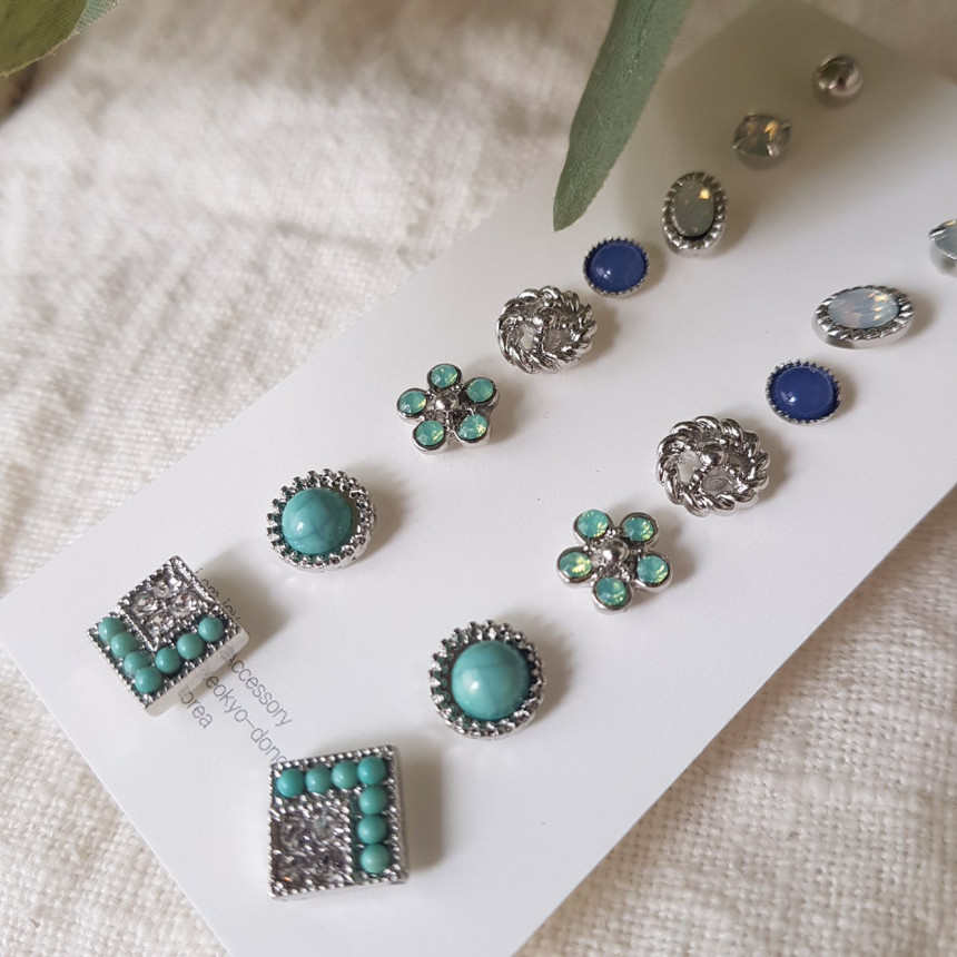 <b><p>Daily Mini opal 16 pieces set earrg Mull</p></b><b><p>デイリーミニ オパール 16ピース セット イヤリング 遠いスタイル コーディネート</p></b><br /><br /><p align='center'>