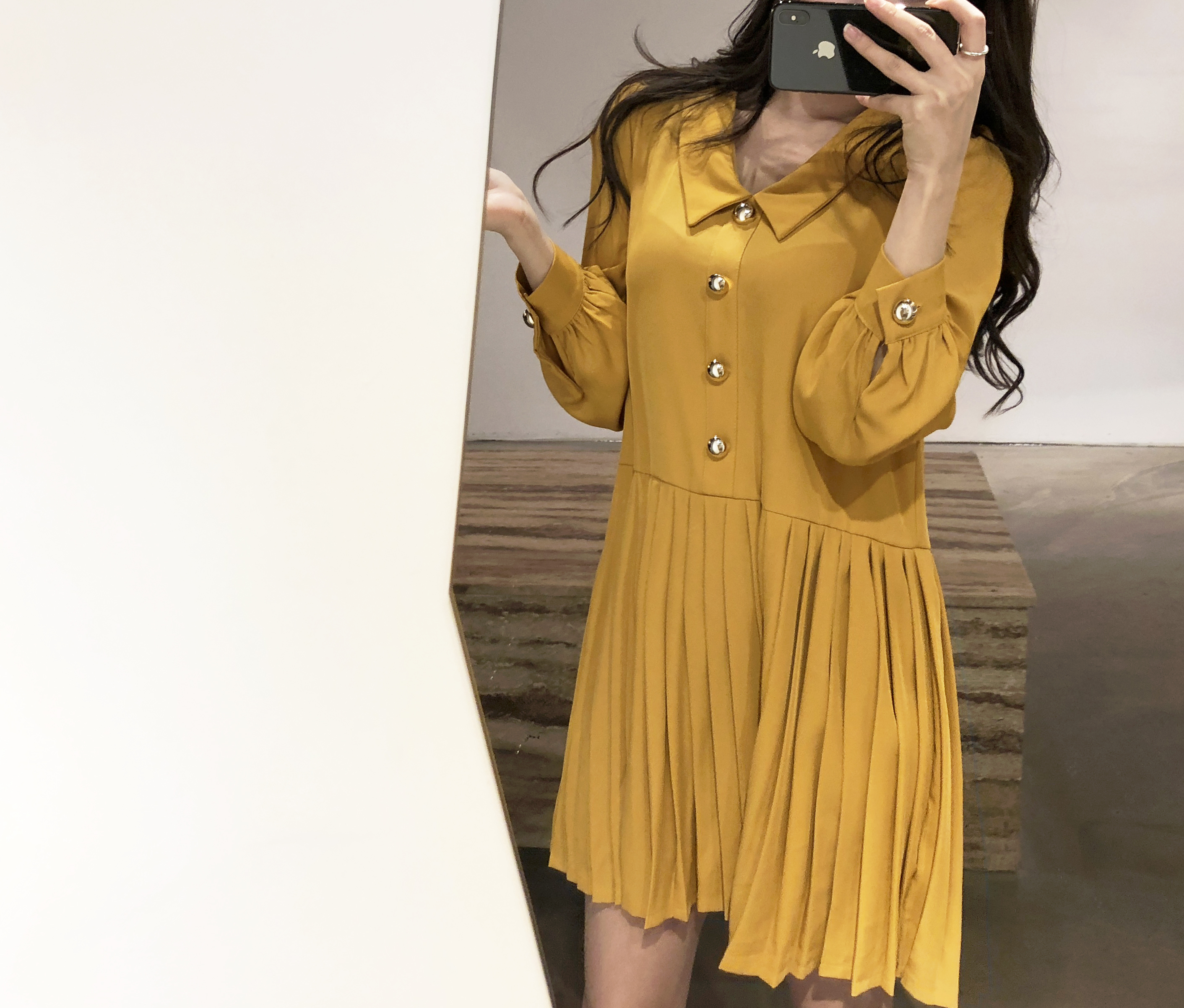 Button Pleated One-Piece Guest Fashion Shch Mood D