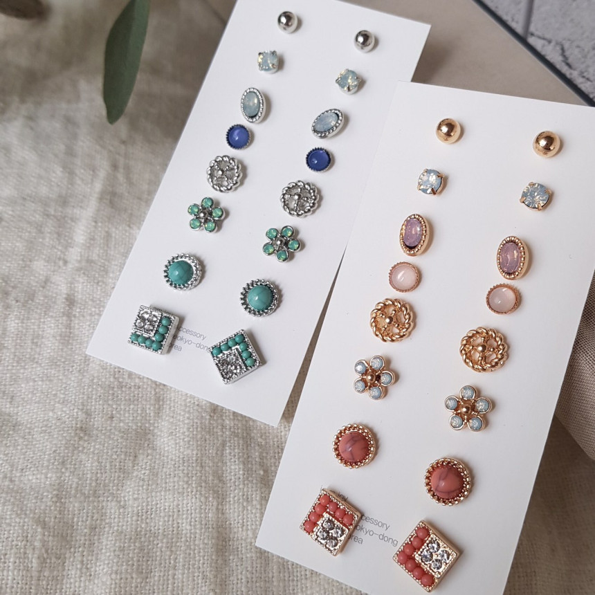 <b><p>Daily Mini opal 16 pieces set earrg Mull</p></b><b><p>デイリーミニ オパール 16ピース セット イヤリング 遠いスタイル コーディネート</p></b><br /><br /><p align='center'>