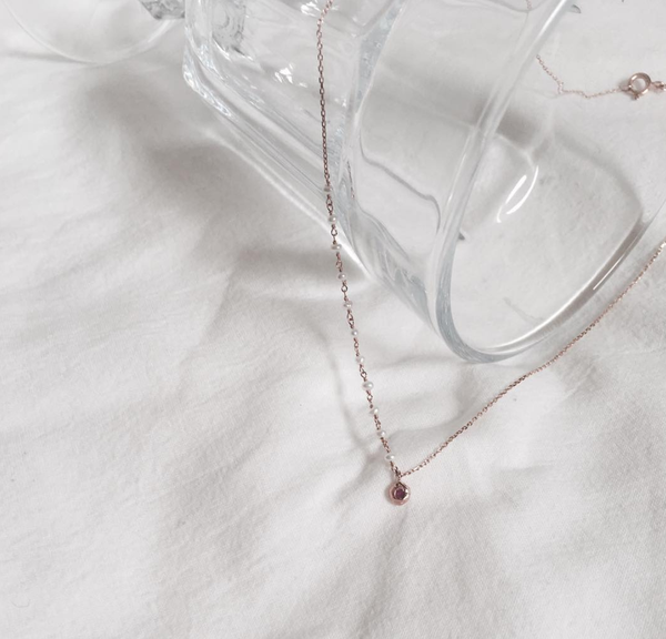 Ruby &amp Pearl Necklace, Point 14K 14k Gift 20s D