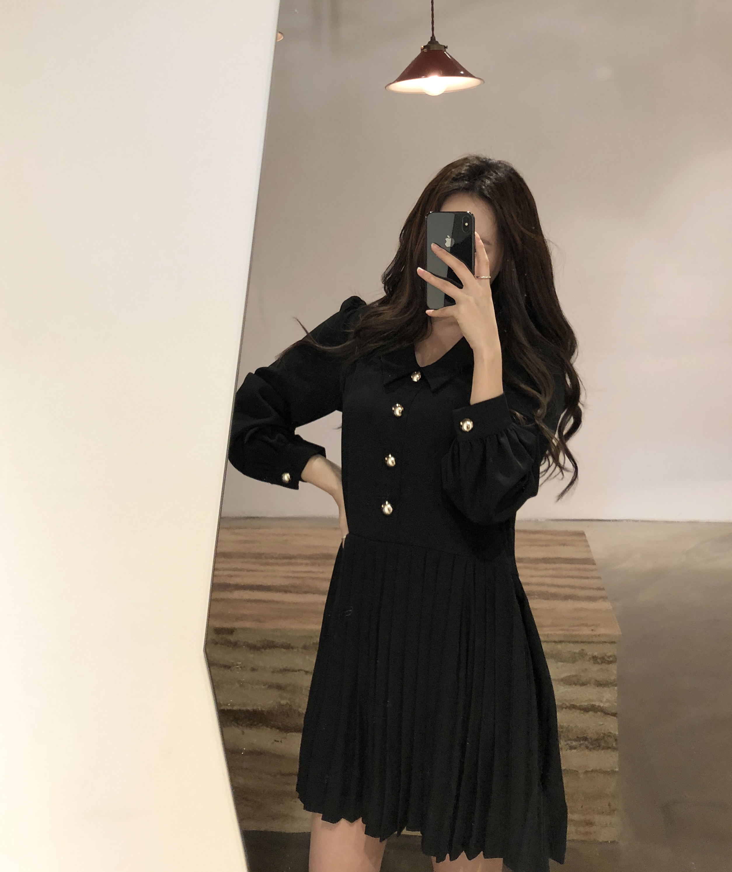 Button Pleated One-Piece Guest Fashion Shch Mood D