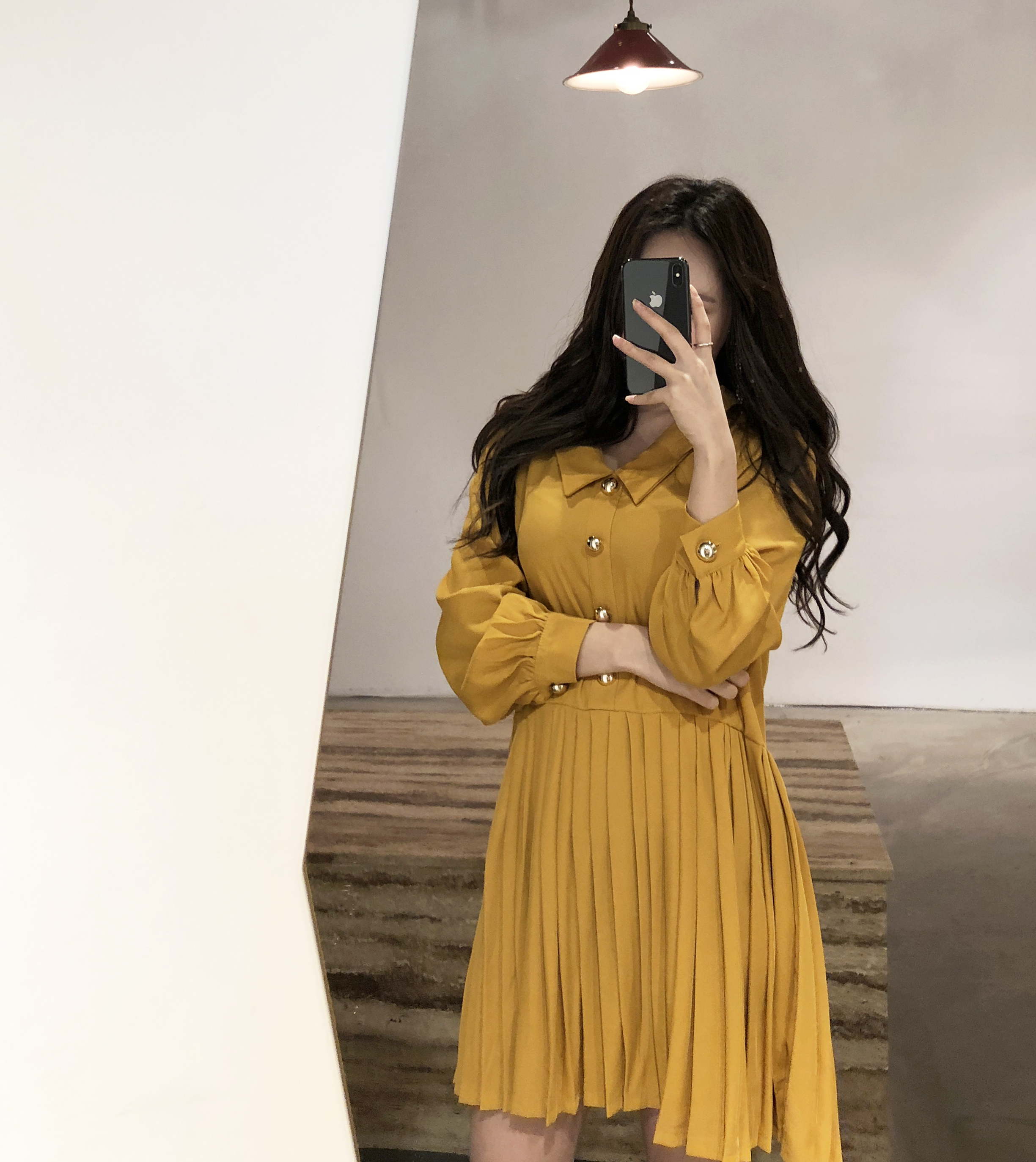 Button Pleated One-Piece Guest Fashion Shch Mood D