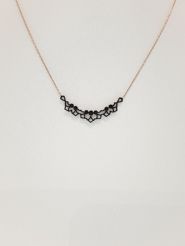 Stonehenge Rose Gold Necklace T0460 Chic modern de