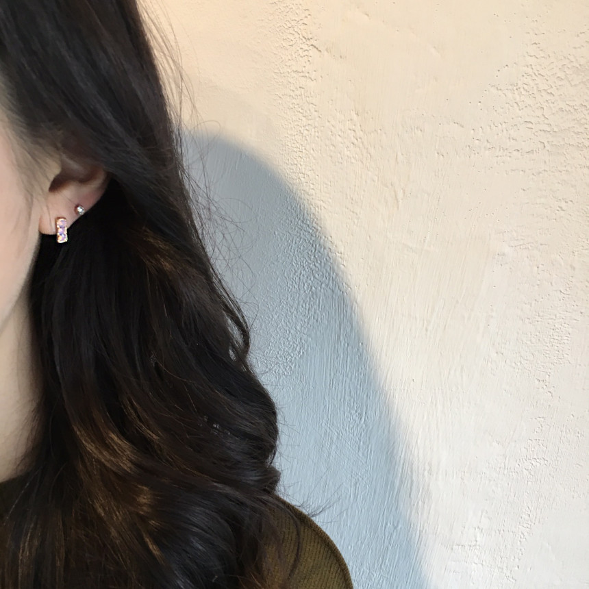 Vintage point earrings set Edging styling antique 