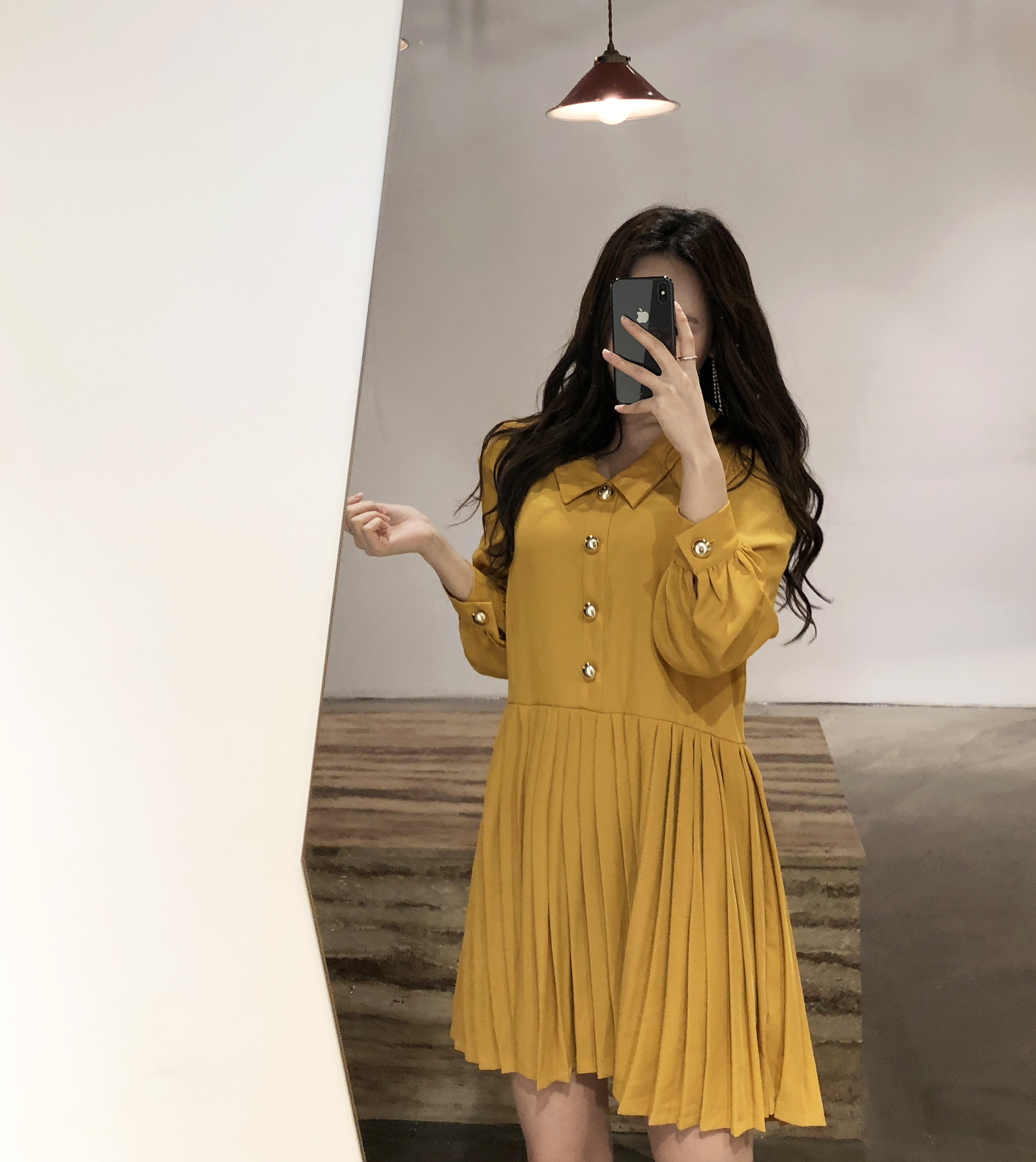 Button Pleated One-Piece Guest Fashion Shch Mood D