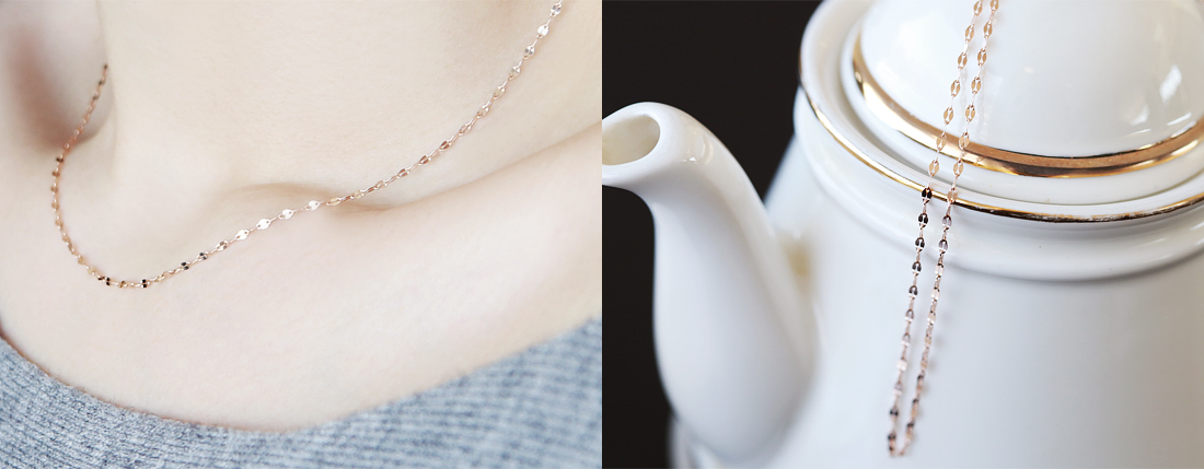 18k Basic Shiny 3 Piece Chain Necklace 18k 14k5 Pi