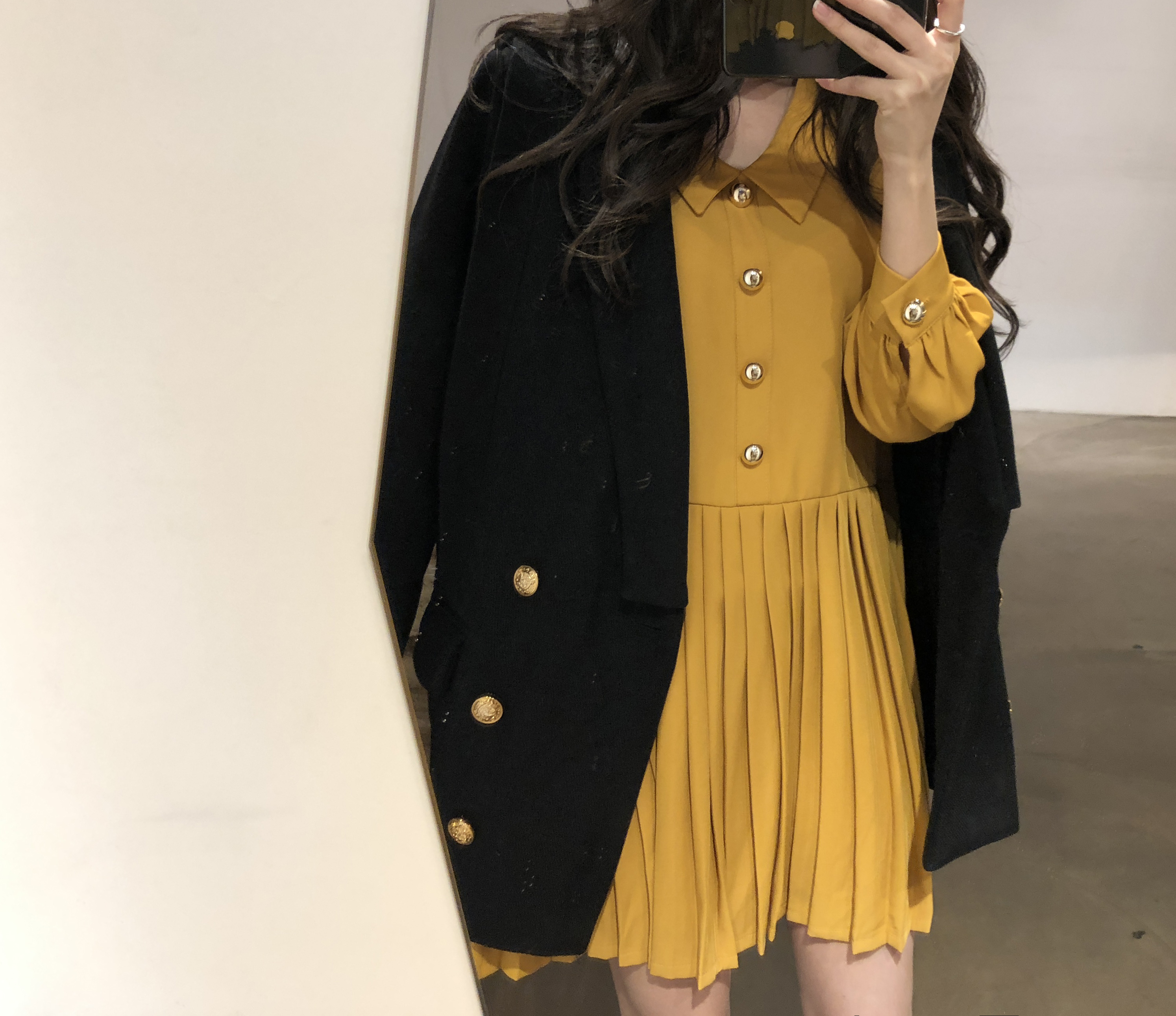 Button Pleated One-Piece Guest Fashion Shch Mood D