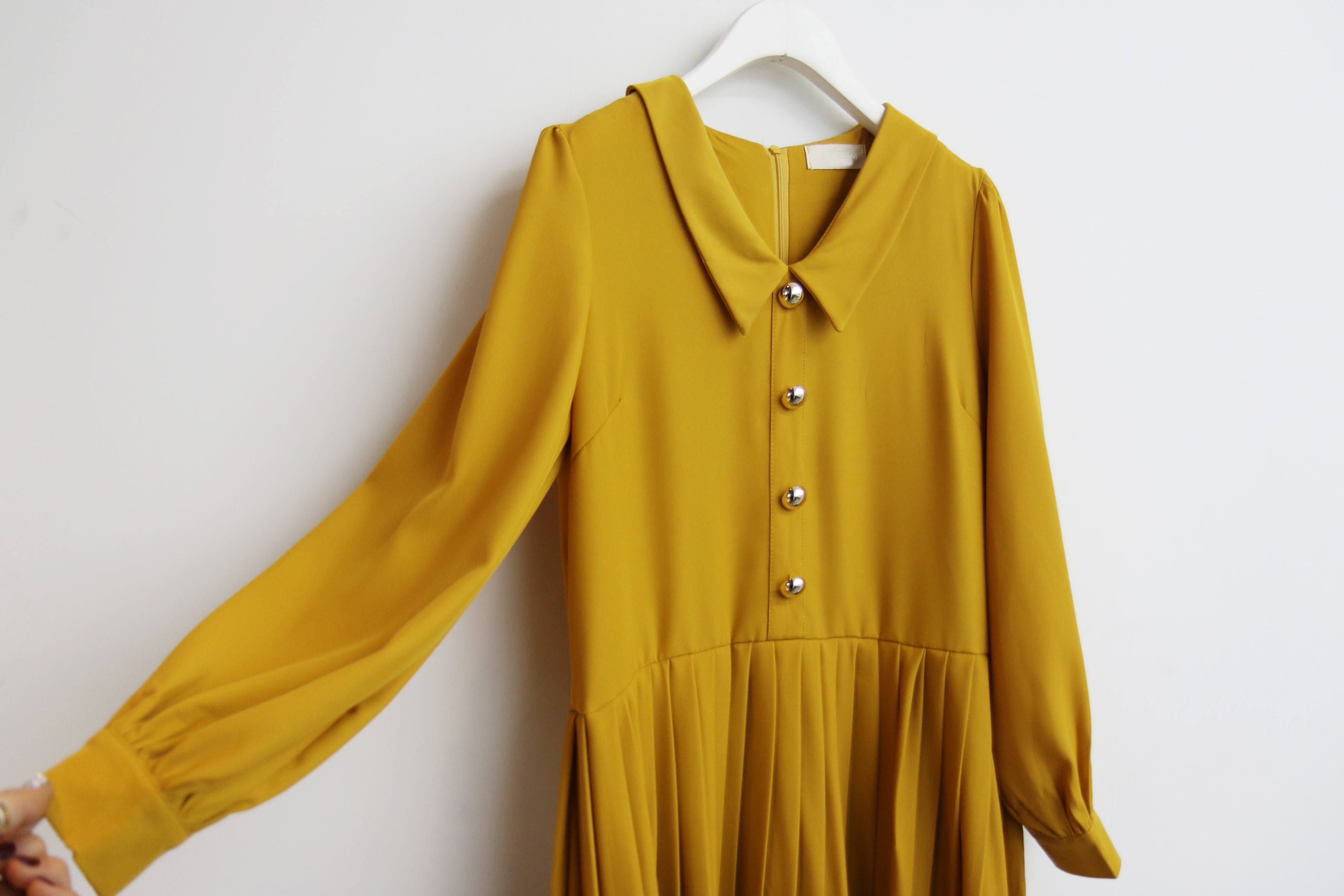 Button Pleated One-Piece Guest Fashion Shch Mood D