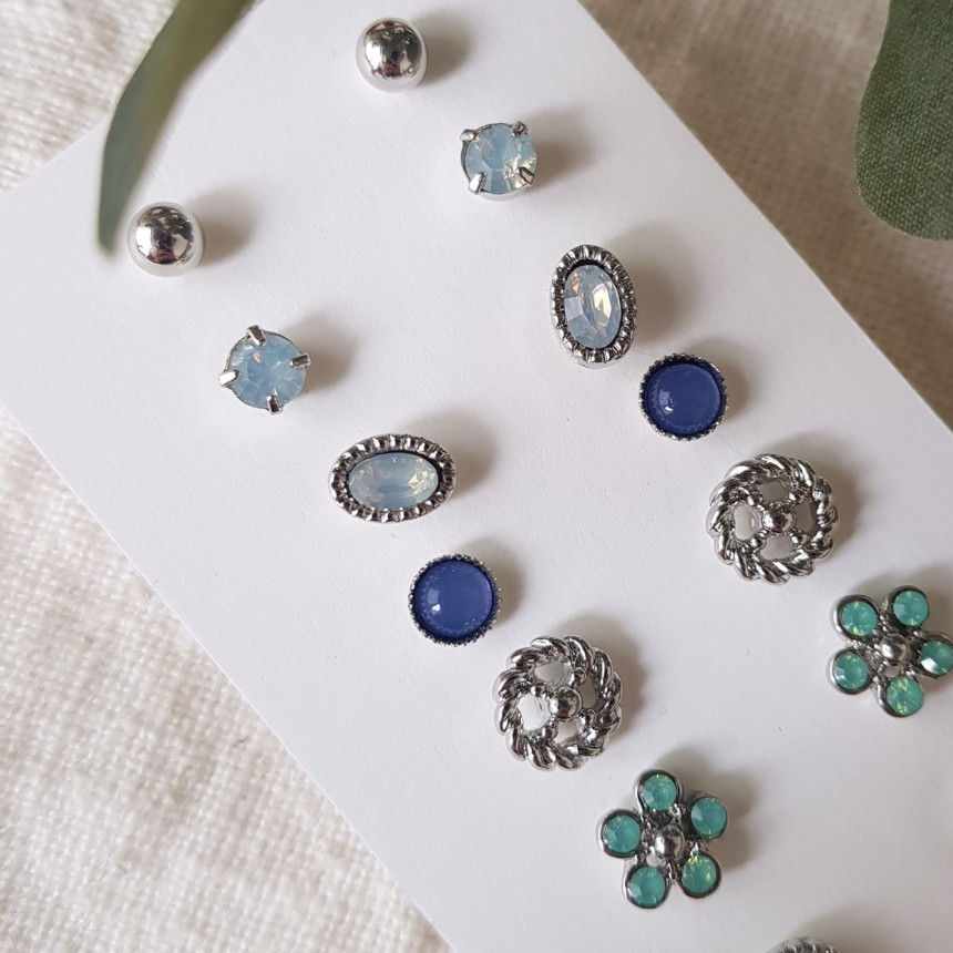 <b><p>Daily Mini opal 16 pieces set earrg Mull</p></b><b><p>デイリーミニ オパール 16ピース セット イヤリング 遠いスタイル コーディネート</p></b><br /><br /><p align='center'>