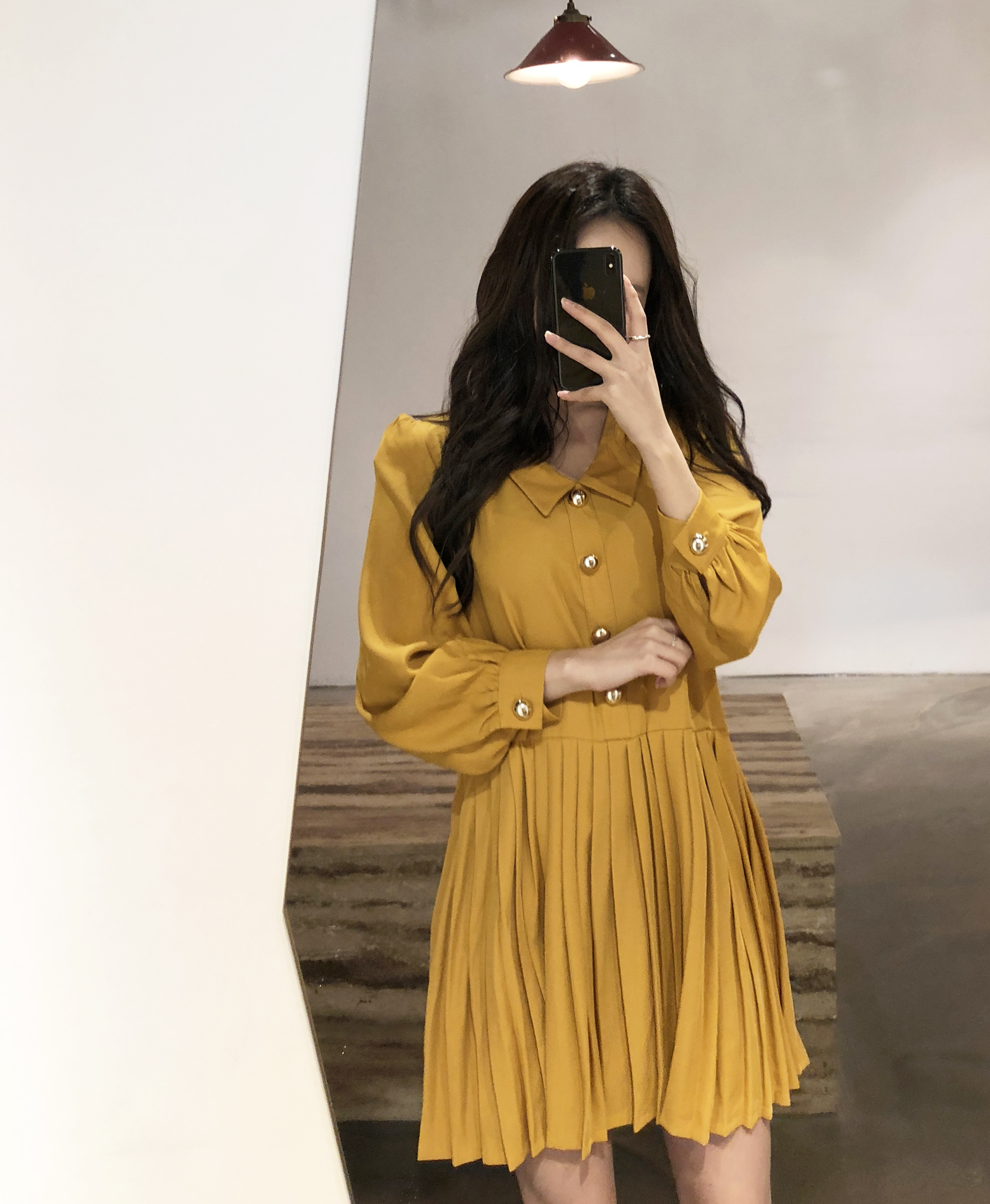 Button Pleated One-Piece Guest Fashion Shch Mood D