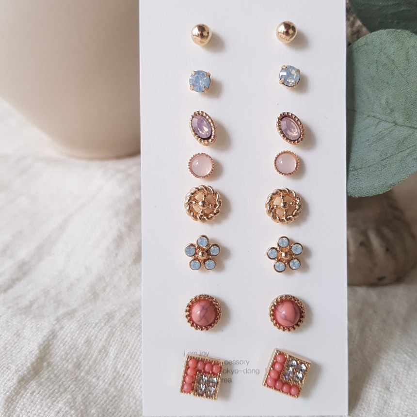 <b><p>Daily Mini opal 16 pieces set earrg Mull</p></b><b><p>デイリーミニ オパール 16ピース セット イヤリング 遠いスタイル コーディネート</p></b><br /><br /><p align='center'>