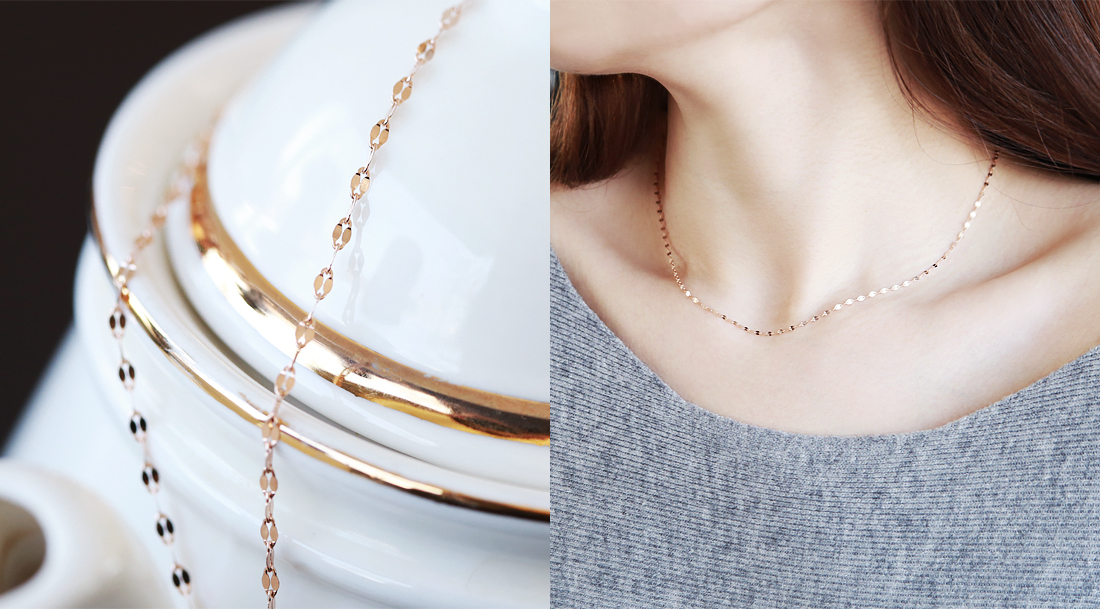18k Basic Shiny 3 Piece Chain Necklace 18k 14k5 Pi