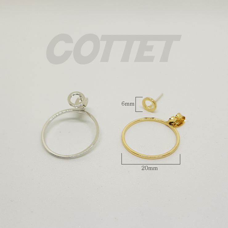 COTTET silver earrings 925 drop handmade candle wi