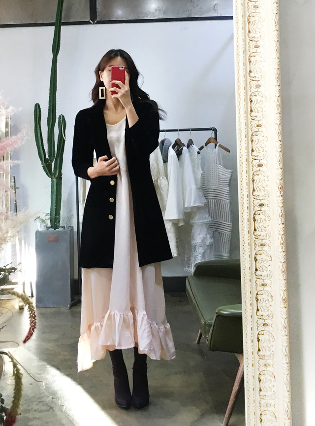 Mom slim dress 2color mini jacket Stylish luxuriou