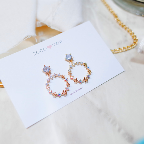 Mourning Merry Day Flower Elegant Earrings