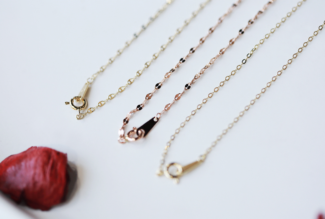 18k Basic Shiny 3 Piece Chain Necklace 18k 14k5 Pi