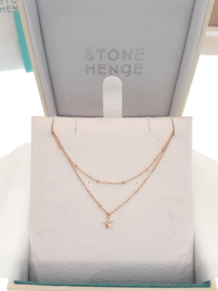 Stonehenge Rose Gold Necklace T0555 Lovely Cuddly 