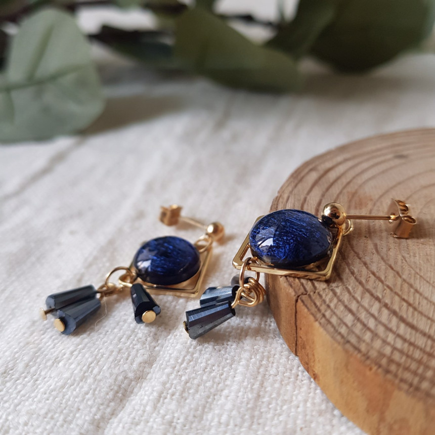 Omaju Crystal Drop Earrings 5color Gullible luxury